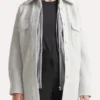 Womens Grey Oversized Wool Shirt