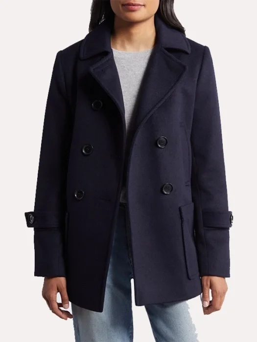 Womens Navy Blue Pea coat