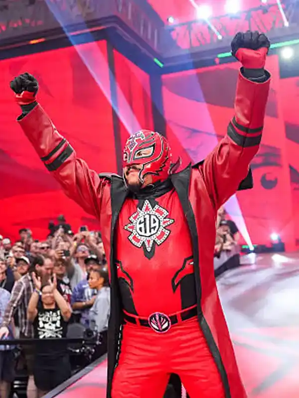 WrestleMania 42 Rey Mysterio Deadpool Red Long Coat