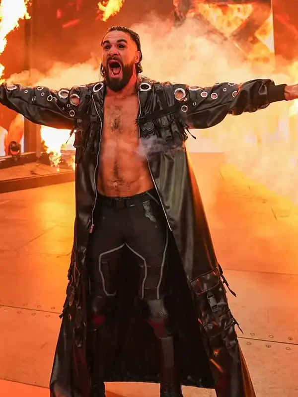 WrestleMania 42 Seth Rollins Leather Long Coat