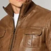 bomber brown jacket
