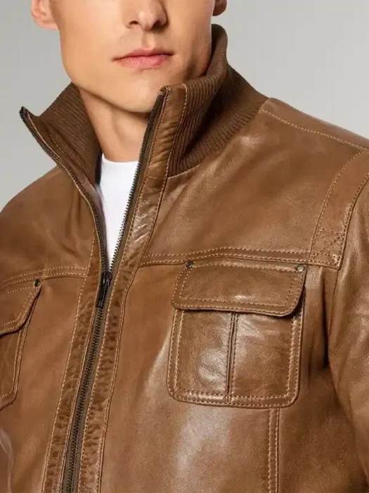 bomber brown jacket
