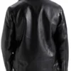 American Polo Collar Black Men Biker Leather Jacket bACK