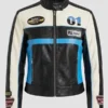 Around The Track Faux Leather Jacket - Blue combo