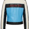 Around The Track Faux Leather Jacket - Blue combo Back