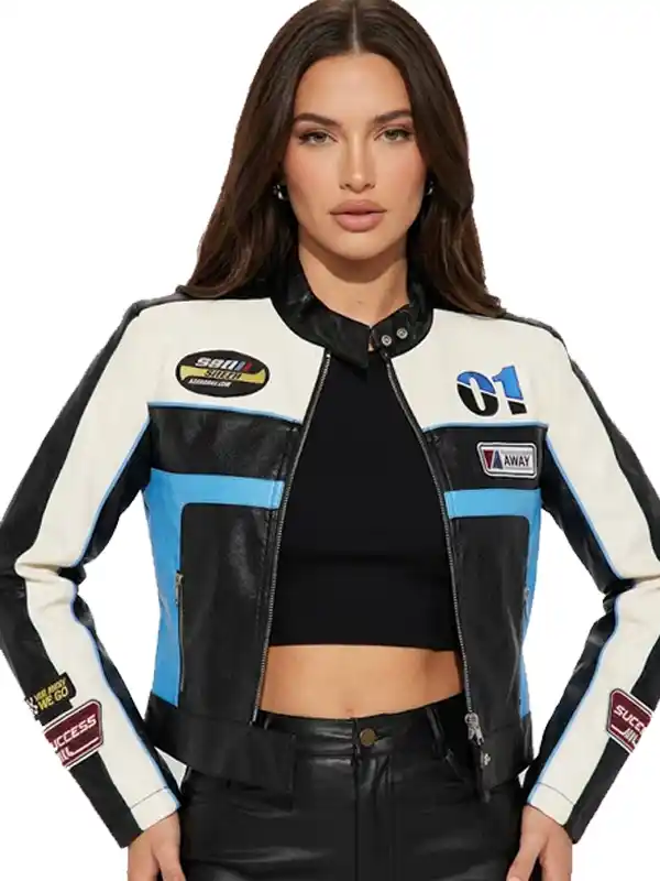 Around The Track Faux Leather Jacket
