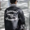 Arsenal Anne Hathaway Black Bomber Jacket