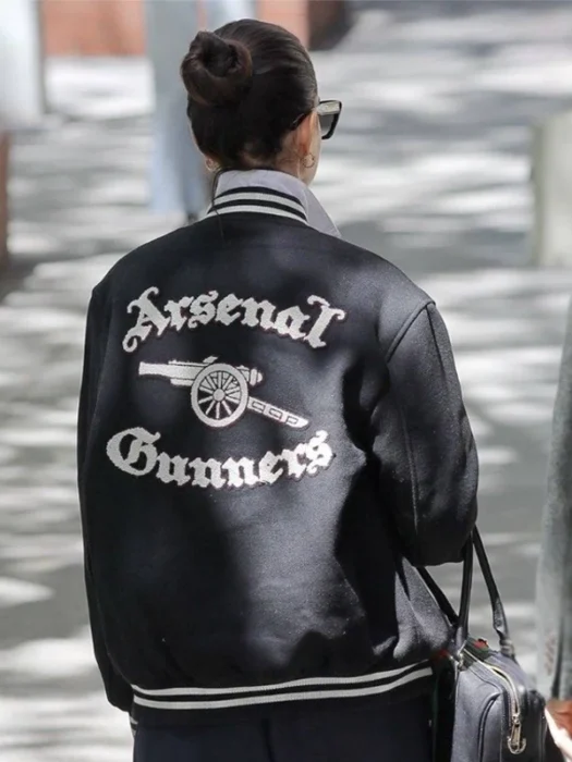 Arsenal Anne Hathaway Black Bomber Jacket