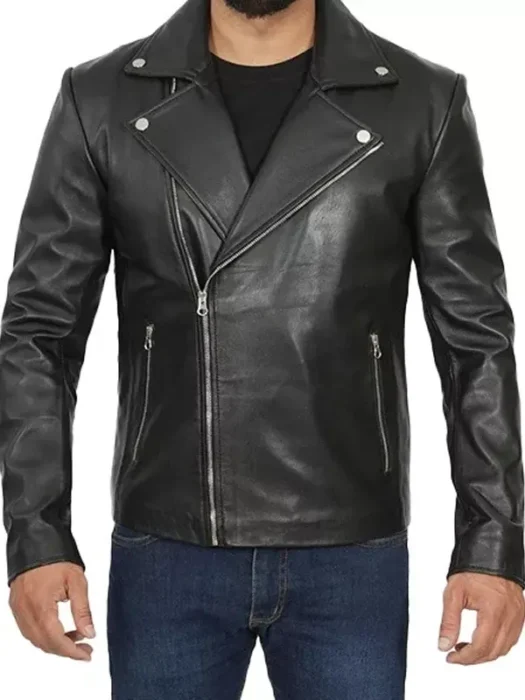 Asymmetrical Biker Leather Jacket