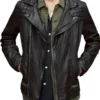 Asymmetrical Quilted Black Leather Jacket