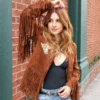 Aya_Cash_Brown_leather_Fringe_Jacket