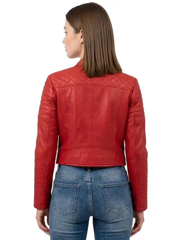 Biker Club Faux Leather Jacket Back