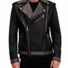 Biker Studded Leather Black Jacket