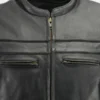 Black Leather Cafe Jacket