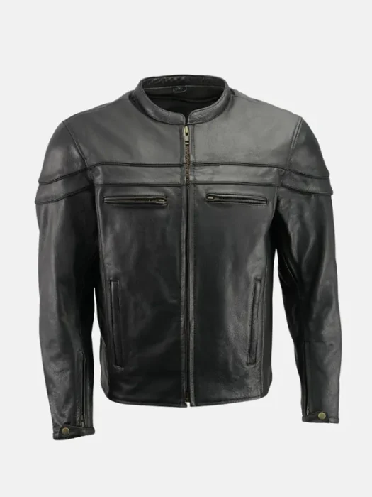 Black Leather Motorcycle Jacket Men’s