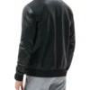 Black Men’s Cafe Racer Bomber Leather Jacket Back