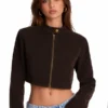 Blake Cropped Faux Suede Moto Jacket