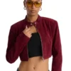 Blake Cropped Faux Suede Moto Jacket
