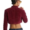 Blake Cropped Faux Suede Moto Jacket Back