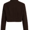 Blake Cropped Faux Suede Moto Jacket - Chocolate Back