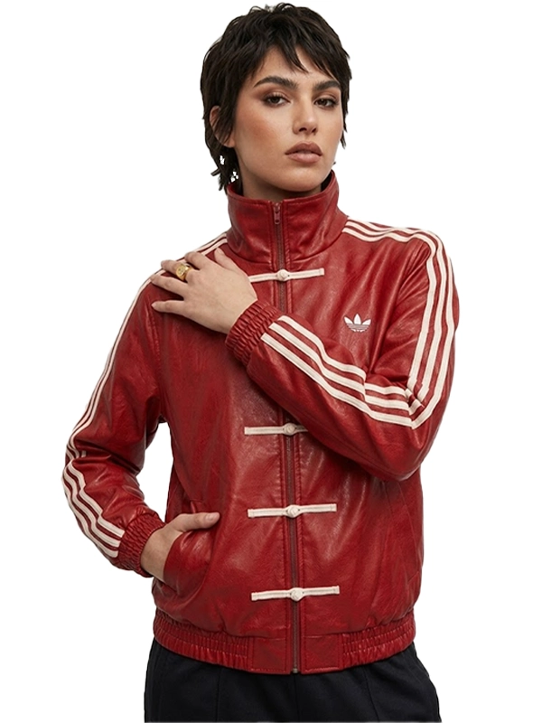 CNY Red Leather Jacket