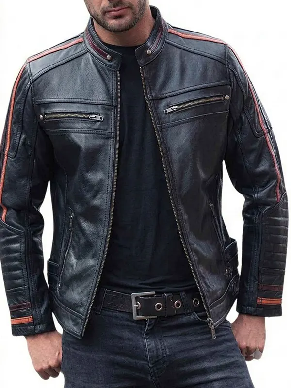 Cafe Racer Retro 3 Genuine Leather Jacket