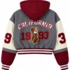 Cali Teddy Bomber Jacket - Grey Combo Back