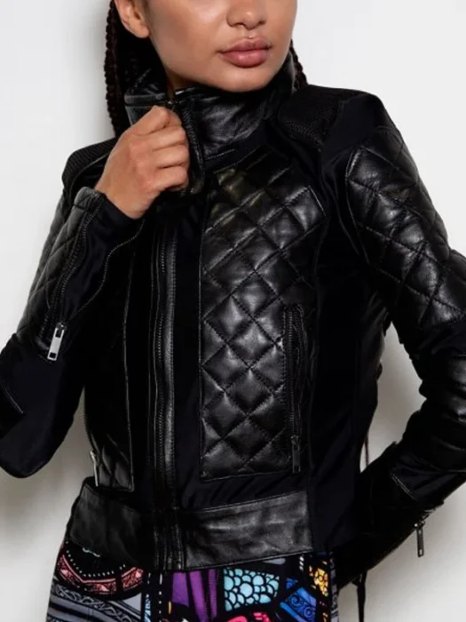 Corset Black Womens Motorcycle Jacket