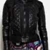 Corset Black Womens Motorcycle Leather Jacket
