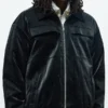 Cropped Coated Padded Bomber Faux Jacket