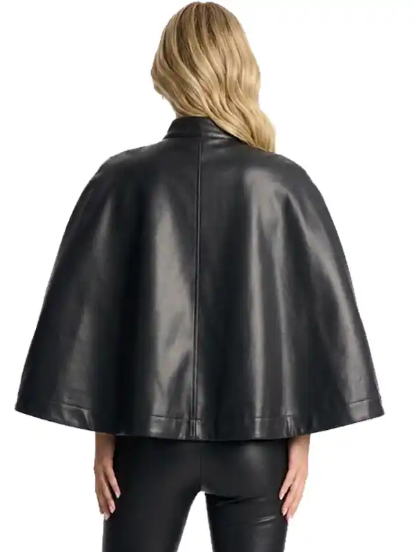 Dakota Faux Leather Cape Jacket Back
