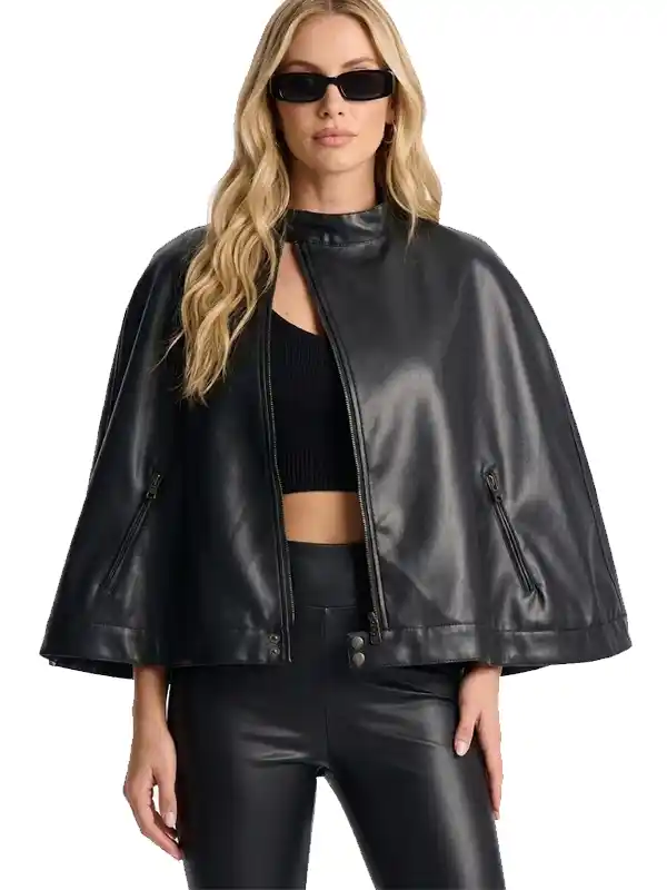 Dakota Faux Leather Cape Jacket