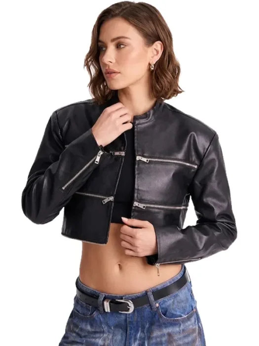 Danger Zone Faux Leather Moto Jacket