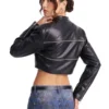 Danger Zone Faux Leather Moto Jacket Back