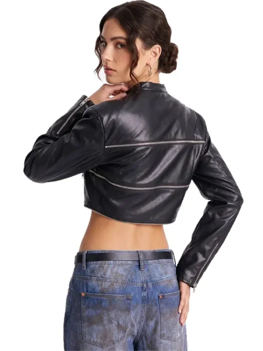 Danger Zone Faux Leather Moto Jacket Back