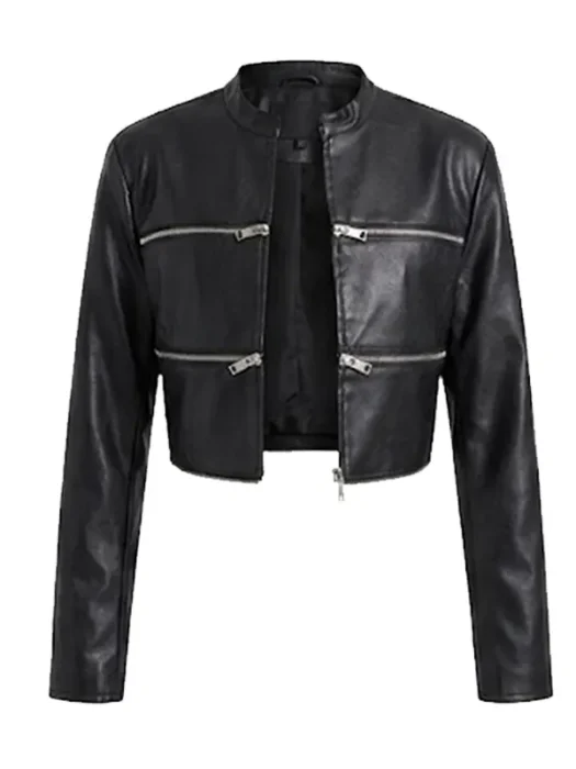 Danger Zone Faux Leather Moto Jacket - Black