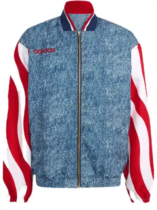 Denim Graphic Track Top