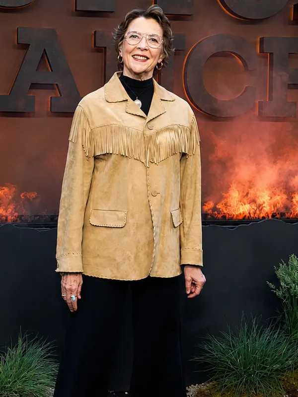 Dutton Ranch Premiere NY Annette Bening Suede Leather Jacket