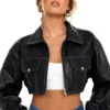 Elora Cropped Jacket Black