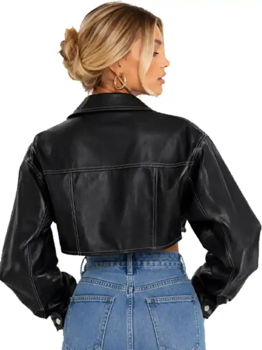 Elora Cropped Jacket Black Back