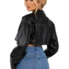 Elora Cropped Jacket - Black Back