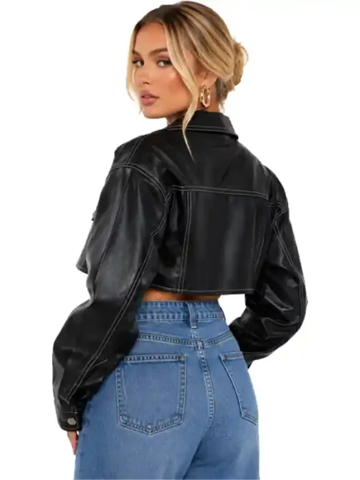 Elora Cropped Jacket - Black Back
