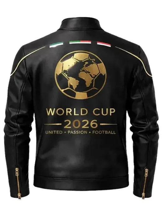 FIFA World Cup 2026 Black Leather Jacket Back