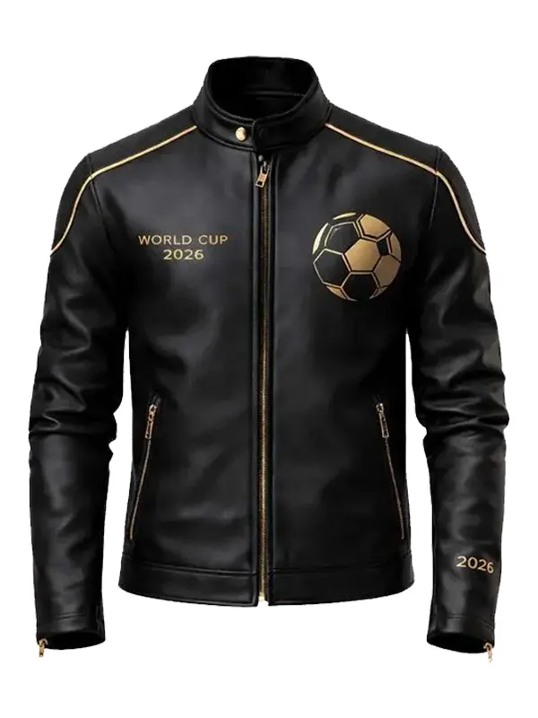 FIFA World Cup 2026 Black Leather Jacket