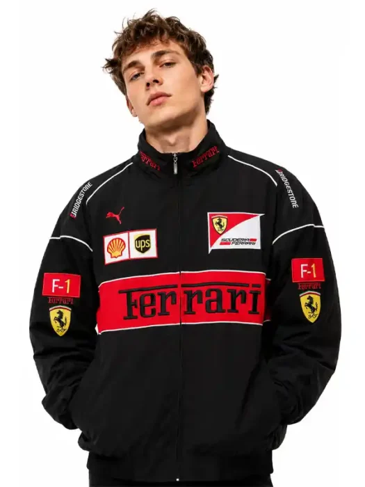 Ferrari F1 Racer Black Jacket