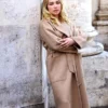 Florence Pugh Rome Brown Long Coat