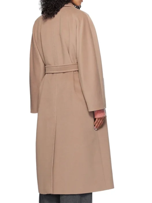 Florence Pugh Rome Brown Long Coat Back