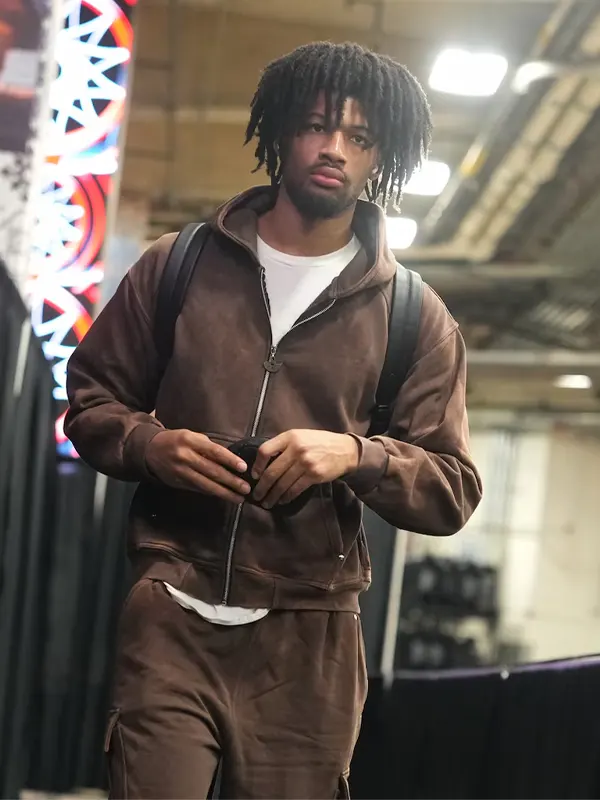 Frost Bank Center Arena 2026 Shaedon Sharpe Jacket side