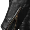 Fury Belted Black Leather Jacket Men