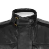 Fury Belted Black Leather Jacket for Men